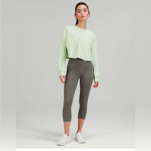 Lululemon EUC Muscle Love Long Sleeve Crop Top Size Women’s 12 Color Green